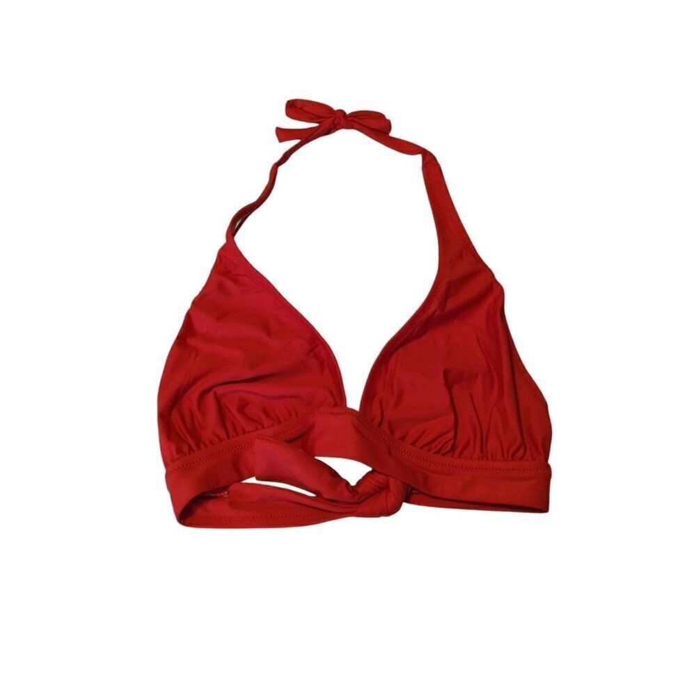 J Crew Women’s Halter Tie Neck Bikini Swim Top Medium Red BY633 (889)
